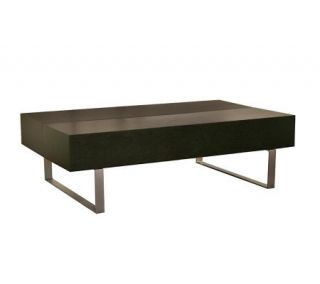Noemi Black Modern Coffee Table with Storage Compartments —