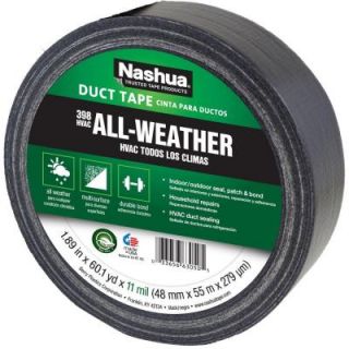 Nashua Tape 1 7/8 in. x 60 yd. 398 All Weather HVAC Duct Tape in Black 1207791