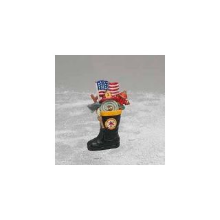 3" Patriotic American Fireman Firefighter Boot Christmas Ornament