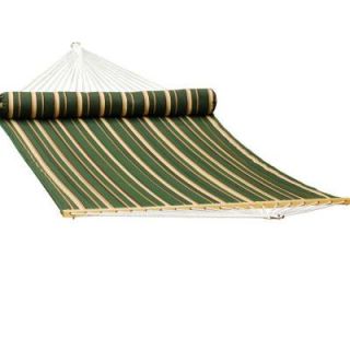 Algoma 13 ft. Quilted Reversible Hammock in Green Stripe with Matching Pillow 2930DL