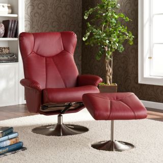 Upton Home Mcpherson Red Recliner/ Ottoman   14369151  