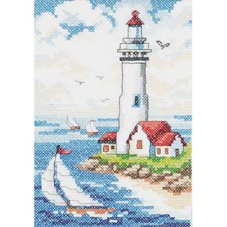 Lighthouse Stamped Cross Stitch Kit, 6" x 8 1/2"