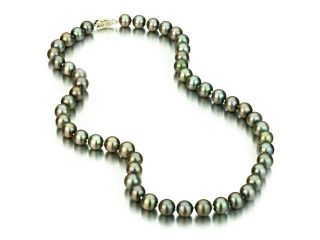 Pistachio Freshwater Cultured Pearl Necklace, 14k Yellow Gold Fishhook Clasp, 8 8.5mm AA+ Quality Pearls, 18 Inch Necklace