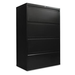 Alera FOUR DRAWER LATERAL FILE CABINET, 36W X 19 1/4D X 54H, BLACK