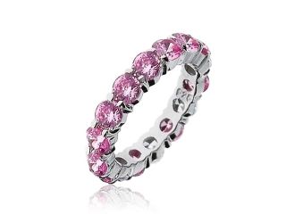 Bling Jewelry Sterling Silver Pink CZ Stackable Eternity Ring