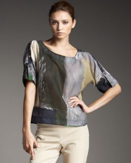 Piazza Sempione Button Sleeve Patchwork Blouse