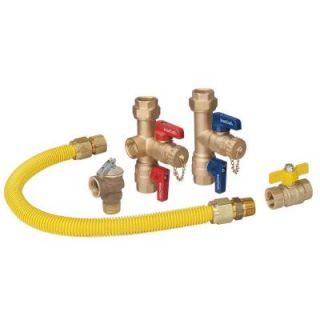 BrassCraft Tankless Water Heater Kit with 3/4 in. IPS Service Valve, 18 in. Gas Connector (290,900 BTU), Gas Ball and PR Valve TK30RB21 18G3X