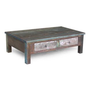 Timbergirl Reclaimed Wood Coffee Table and Double Drawers (India