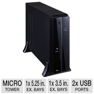 XION HTPC Series Micro ATX Slim Desktop Case   1 x 5.25 Drive Bays, 1 x 3.5 Drive Bays, 4 x Exp Slots, 1 x USB 3.0, 1 x USB 2.0, 2 x Audio, 1 x 80mm Fan, 300W PSU, Black    XON 720P_BK