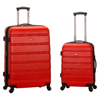 Rockland Melbourne 2 pc Expandable ABS Spinner Luggage Set   Red