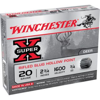 Winchester Super X Slugs 20 ga. 2 3/4 3/4 oz. Rifled 444360