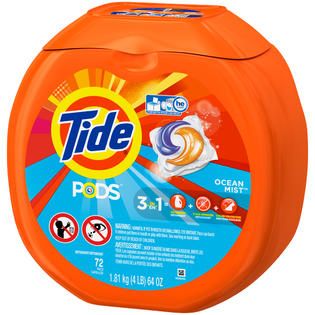 TIDE Tide PODS Laundry Detergent, Ocean Mist, 72 count, Designed for