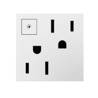 Legrand adorne 15 Amp Manual On Off Duplex Outlet   White ARPS152W4