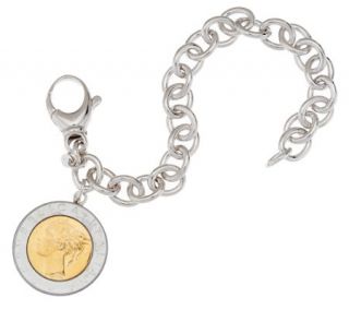 Bronze 500 Lire Coin Oval Rolo Link Bracelet by Bronzo Italia   J321204 —