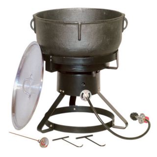 King Kooker 10 Gallon Cast Iron Jambalaya Pot w/Cooker Package 438436