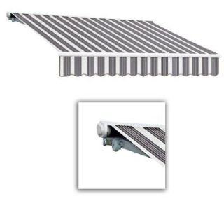 AWNTECH 10 ft. Galveston Semi Cassette Manual Retractable Awning (96 in. Projection) in Navy/Gray/White SCM10 395 NGW