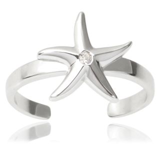 Journee Collection Sterling Silver Cubic Zirconia Starfish Toe Ring