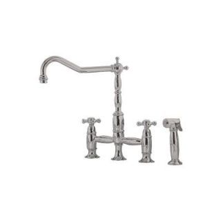 American Standard Culinaire 12 in. 2 Handle Pull Out Sprayer Bridge Kitchen Faucet in Satin Nickel DISCONTINUED 4233.701.295