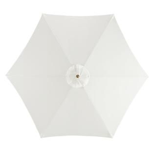 Essential Garden  9 Wood Market Umbrella   White