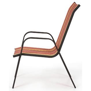 Essential Garden  Bartlett Red Stripe Stack Chair