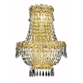 Elegant Lighting 3 Light Gold Wall Sconce with Clear Crystal EL1900W12SG/RC