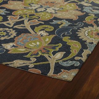 Kaleen Home and Porch Navy Floral and Plants Indoor/Outdoor Area Rug