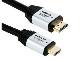FORSPARK High Speed Ultra Short HDMI Cable 5ft with Ethernet ,Full HD, Supports 4K, 3D, 1080p Full HD Latest Version, Silver Case