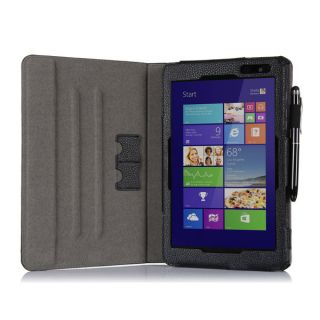 rooCASE Black Dual View Folio Case Cover with Stylus for Dell Venue 8