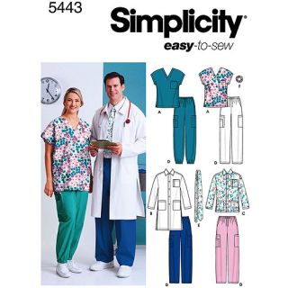 Simplicity Patterns Women's and Men's Scrub Top, S L