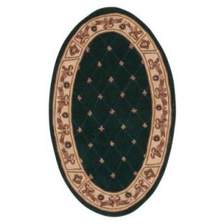 Home Decorators Collection Windsor Hunter Green 3 ft. x 5 ft. Oval Area Rug 3833329620