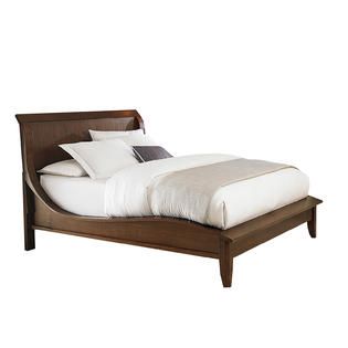 Oxford Creek  Harris Almond Brown Curved Sleigh King size Bed
