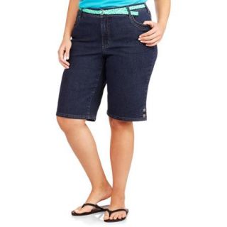 Faded Glory Women's Plus Size 12 Inch Bermuda Short With Belt