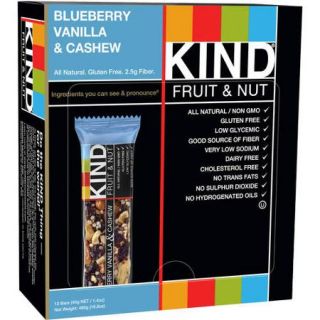 KIND Fruit & Nut Bars, Blueberry Vanilla & Cashew, 1.4 Ounces, 12 Count