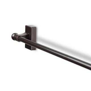 Rod Desyne 17 in.   30 in. Telescoping Magnetic Curtain Rod in Cocoa MAG 07