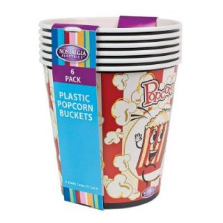 Nostalgia Electrics 4 Quart Popcorn Buckets, 6 pack PPB 600