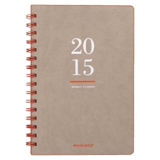 2015 AT A GLANCE® Collections Weekly/Monthly Planner   Natural Tan