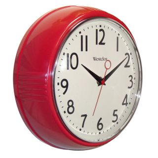 WestClox 9.5 inch Retro Red Deep Wall Clock   16623276  