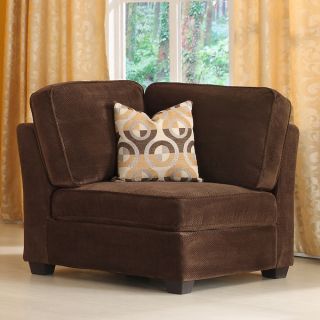 TRIBECCA HOME Barnsley Dark Brown Corner Chair with Pillow
