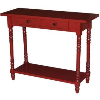 4D Concepts Simplicity 29.5 in. x 37.75 in. Two Drawer Entry Table in Cottage Red 570779