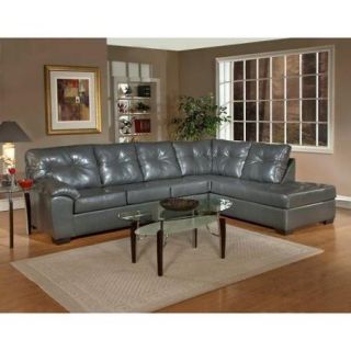 K&amp;B Furniture Leather Sectional   Graphite