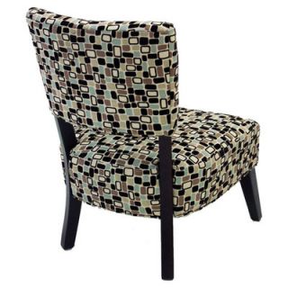 Armen Living Modern Geometric Fabric Slipper Chair (Set of 2)