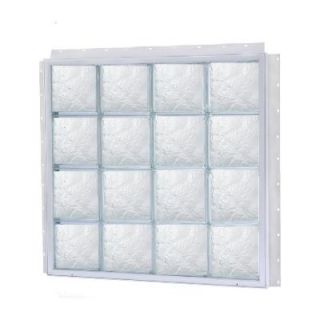TAFCO WINDOWS 64 in. x 48 in. NailUp Ice Pattern Solid Glass Block New Construction Window with Vinyl Frame S6448DIA