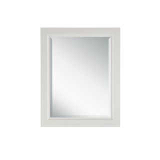 allen + roth Norbury 24 in W x 30 in H White with Weathered Edges Rectangular Bathroom Mirror