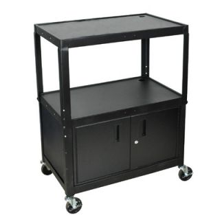 Luxor Extra Wide AV Cart with Cabinet