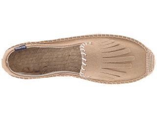 Soludos Leather Fringe Smoking Slipper Platform Fawn