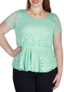 Instant Charmer Top in Mint   Plus Size  Mod Retro Vintage Short Sleeve Shirts