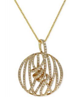 EFFY Diamond Swirl Circle Pendant Necklace in 14k Gold (3/4 ct. t.w