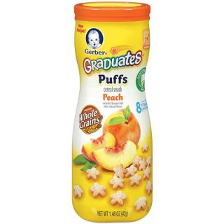Gerber Graduates   Puffs Cereal Snack, Peach,  Naturally Flavored with Other Natural Flavors, 1.48 ounce    Gerber Foods