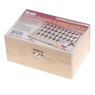 Beadsmith 36 Piece Letter & Number Punch Set For Stamping Metal 1/16 Inch 1.5mm (1 Set W/ Wood Case)