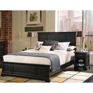 Bedford 2 Piece Bedroom Set   Complete Queen Bed and Night Stand, Ebony